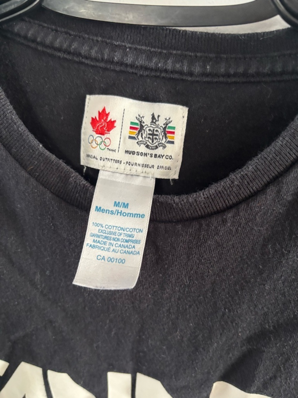Hudson’s Bay Company Canada Olympic tshirt men’s sz medium, black, short sleeve - Picture 3 of 4